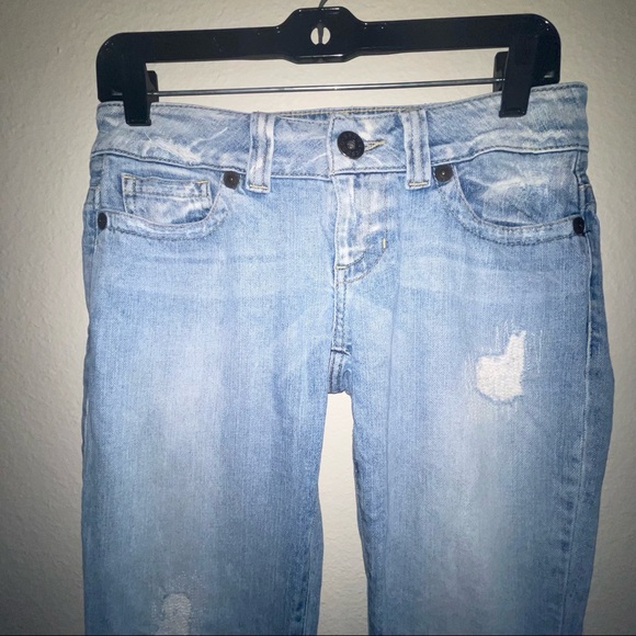 Vintage Guess Daredevil Jeans Distressed Style! Ultra Low Rise Womenβs Jeans! - Picture 2 of 10